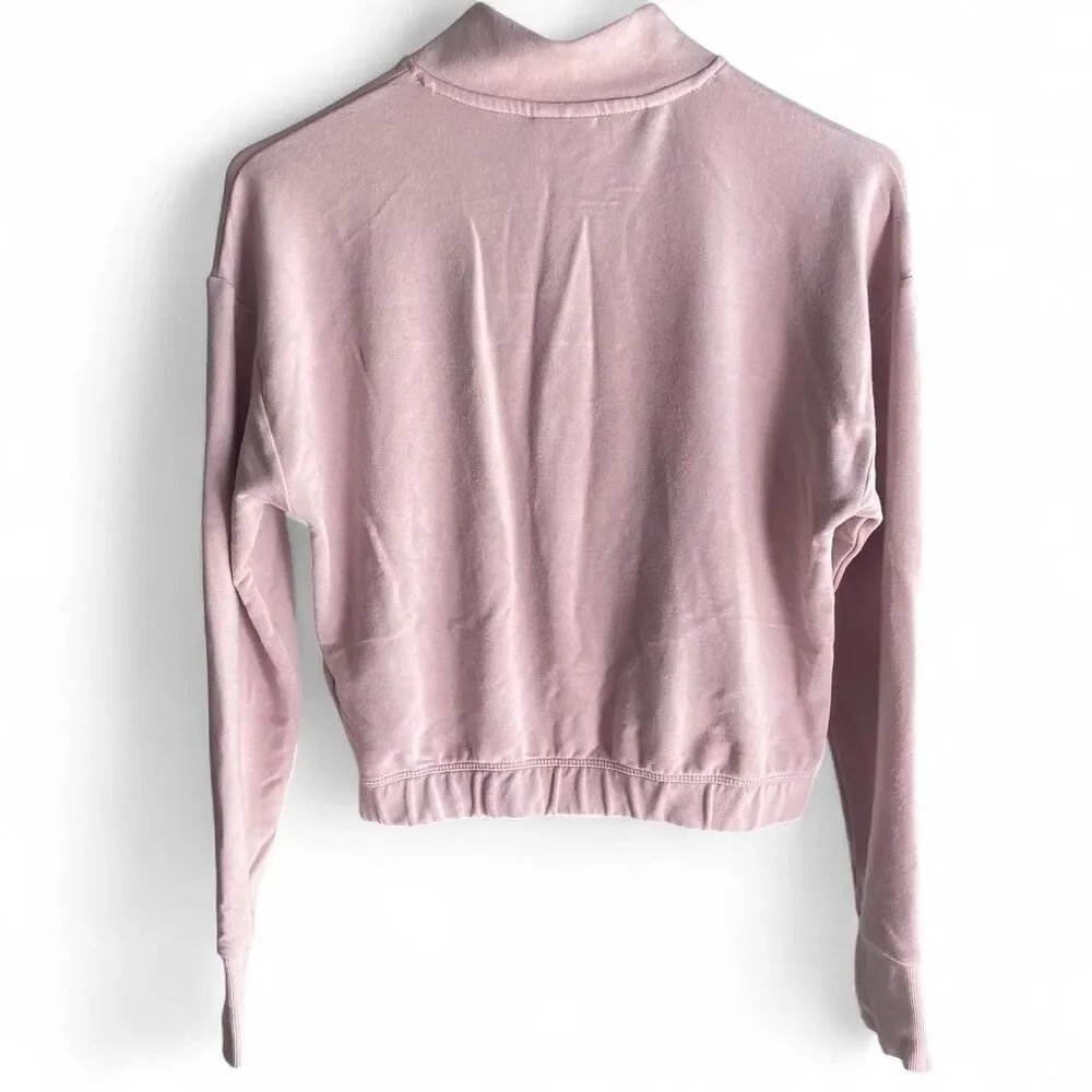 Pink lavender Gymshark quarter zip cropped sweatshirt size S